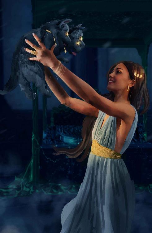 Persephone with Cerberus